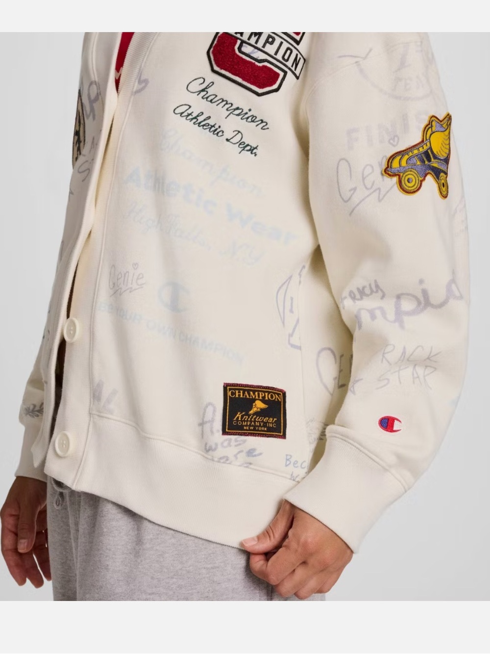Champion varsity letterman jacket sweater, large - Picture 2 of 6